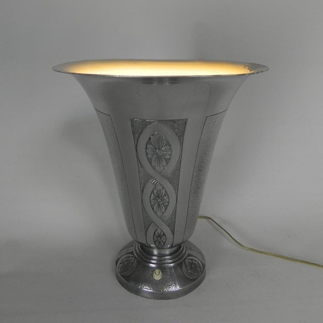 Art Deco Aluminium Uplight Table Lamp, 1930s For Sale - Image 3 of 18
