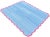 Contemporary Handmade Cotton Area Four Sided Scalloped Rug Dhurrie Sky Blue and Pink Border-9'x12' For Sale - Image 3 of 10
