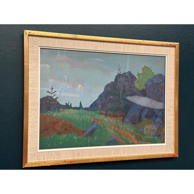 Willy Lindeberg, Landscape, 1950s, Gouache, Framed For Sale - Image 7 of 10