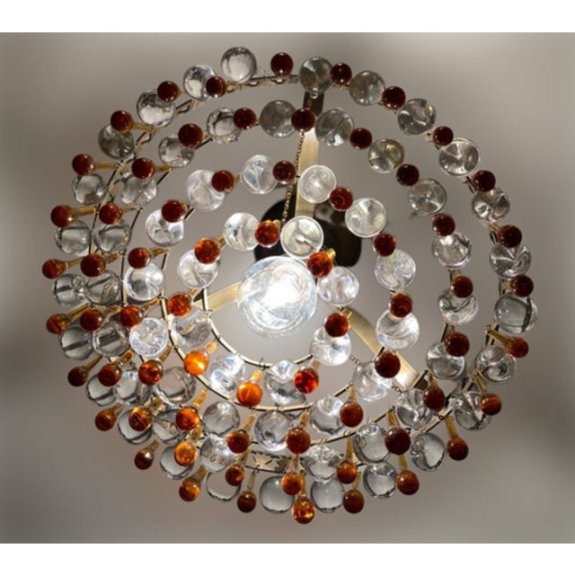 Metal Vintage Ceiling Lamps in Murano Glass, 1950s, Set of 2 For Sale - Image 7 of 8