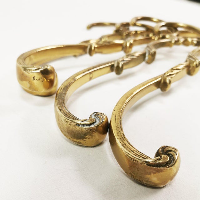 Art Deco Brass Coat Hanger Set, 1960s, Set of 4 For Sale - Image 4 of 9