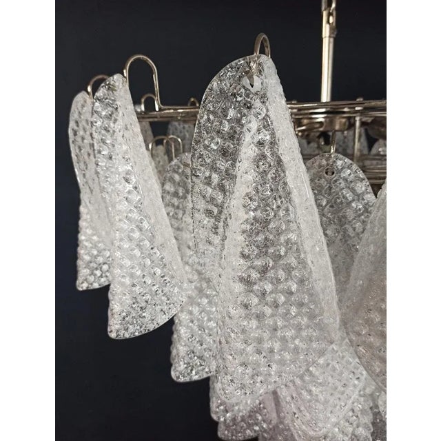 1970s Vintage Italian Murano Glass Chandelier with 57 Glass Rondini Petals, 1980s For Sale - Image 5 of 16