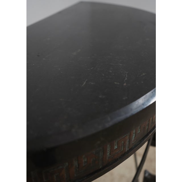 1990s Maitland Smith Bronze Base Marble Top Console Table For Sale - Image 5 of 16