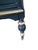 Ink Blue Custom French Louis XV Style Midnight Blue Armoire With Antique Brass & Velvet Medallions For Sale - Image 8 of 14