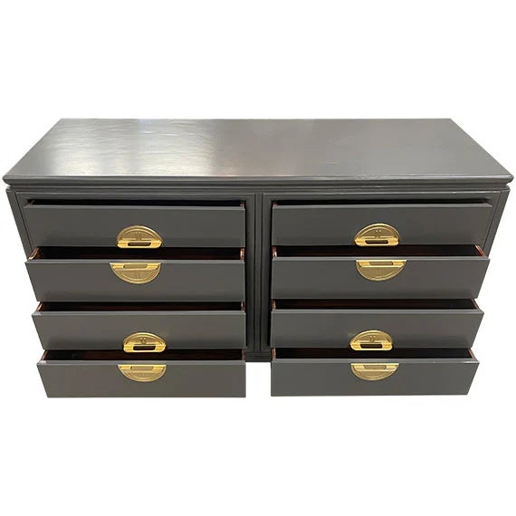 60" Finished 8 Drawer Vintage Dresser For Sale - Image 4 of 4