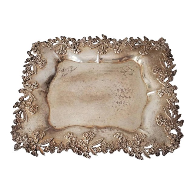 19th Century Redlich & Co Sterling Silver Tray For Sale