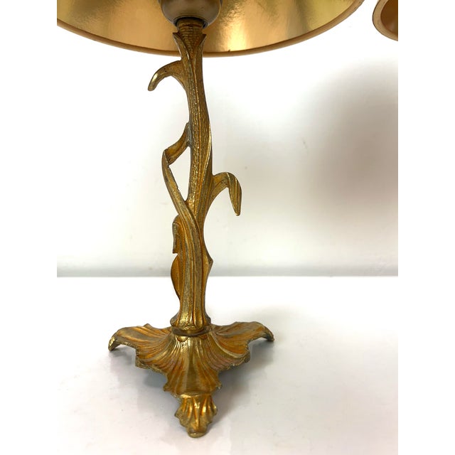 Art Nouveau Style Brass Foliage Table Lamps France 1950s, Set of 2 For Sale - Image 11 of 18
