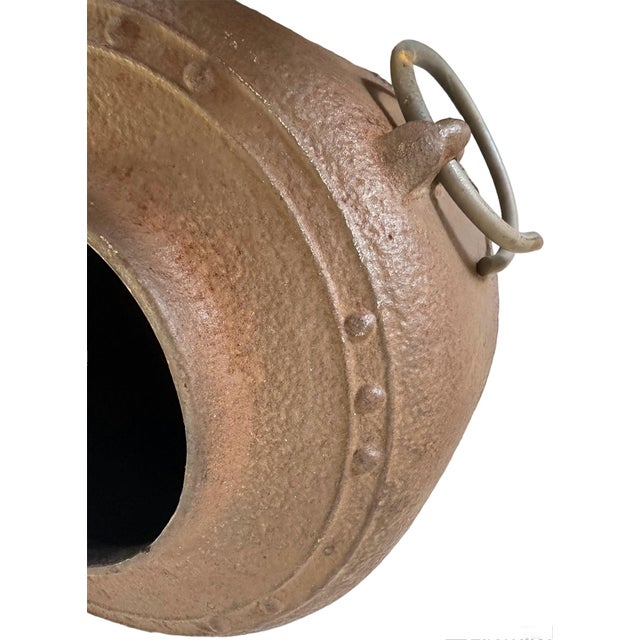 1900 - 1909 Antique Meiji Japanese Chagama Iron Metal Tea Kettle For Sale - Image 5 of 15