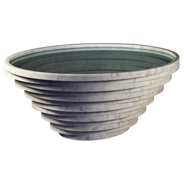 Gomitolo Medium Coffee Table in White Carrara Marble and Crystal by Bufalini Marmi For Sale - Image 15 of 15