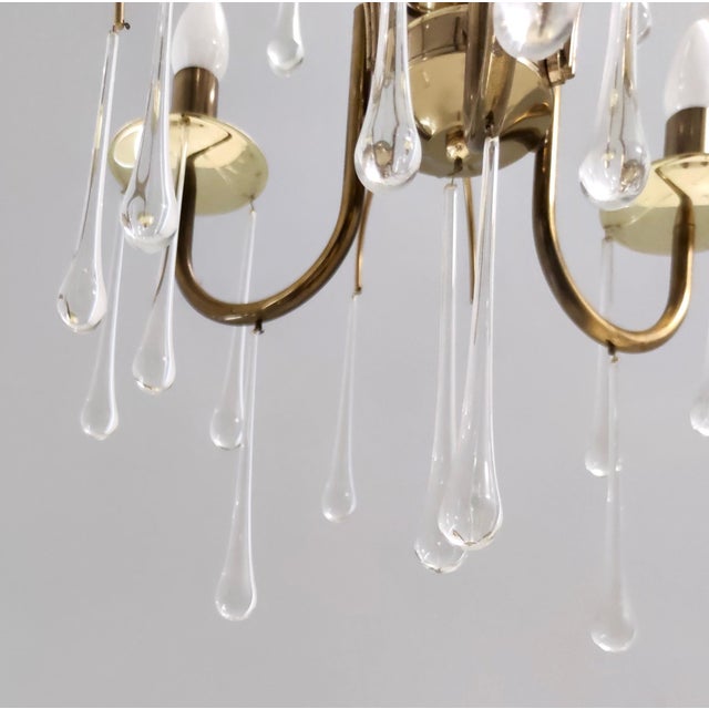 Vintage Italian Murano Glass Teardrop Chandelier from Venini, 1970s For Sale - Image 13 of 17