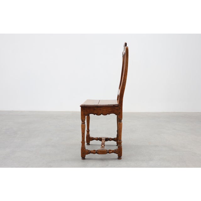 Brown Antique Carved Oak Side Chairs, France, Set of 2 For Sale - Image 8 of 16
