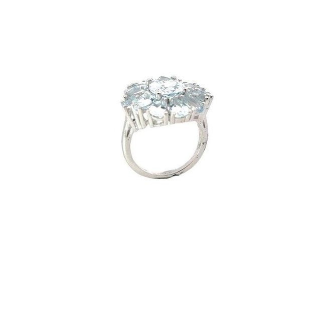 6.15 Carat Natural Aquamarine Cocktail Ring in sterling silver. The cocktail ring is to make a statement with your look....