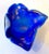 Italian Sommerso Murano Glass Bowl Ashtray in Brilliant Blue with Gold Flecks For Sale - Image 4 of 12