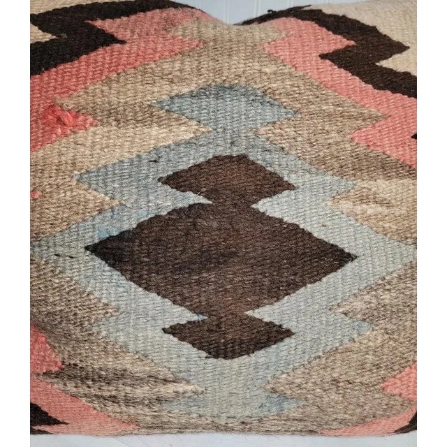 Rustic 19Thc Early Hand Woven Eye Dazzler Pillows -Pair For Sale - Image 3 of 6