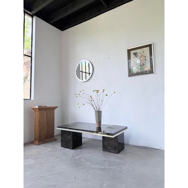 Vintage hexagonal mirror with its brushed metal frame from the 1970s. We love the design of this round mirror with its...