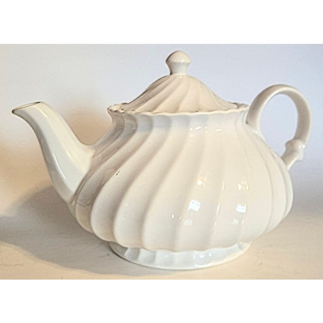 Vintage White Ironstone Teapot For Sale - Image 10 of 14
