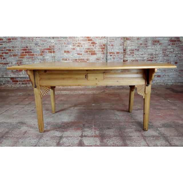 Wood 19th Century French Farmhouse Pine Drop Leaf Dining Table For Sale - Image 7 of 13