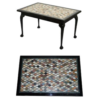 Vintage Italian Specimen Marble Dining or Centre Table with Claw and Ball Legs For Sale