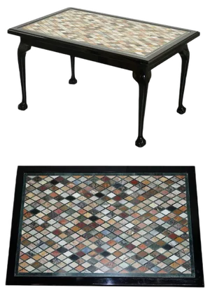 Vintage Italian Specimen Marble Dining or Centre Table with Claw and Ball Legs