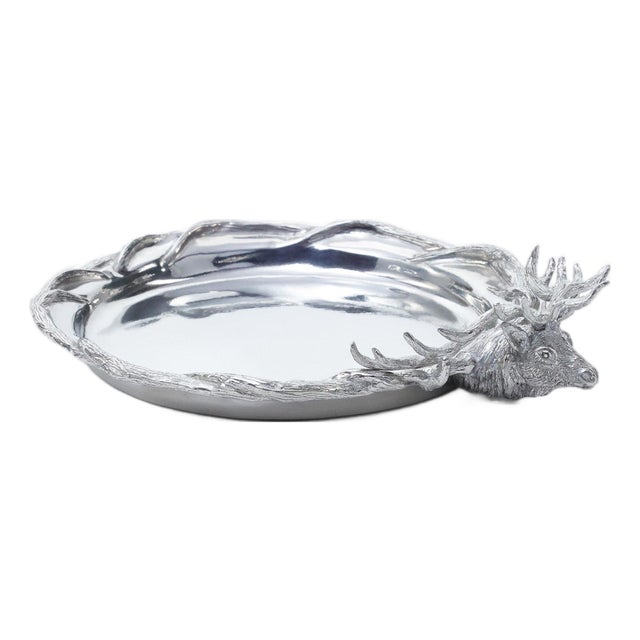 St. Anton Stag Head Pewter Wine Coaster For Sale