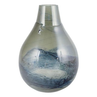 Large Pear-Shaped Art Glass Vase from Pukeberg Glasbruk, 1970s For Sale