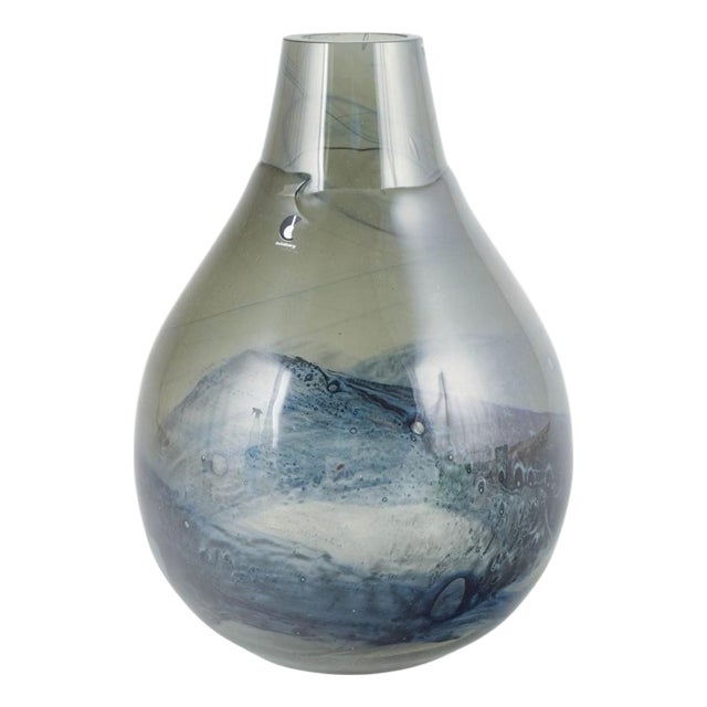 Large Pear-Shaped Art Glass Vase from Pukeberg Glasbruk, 1970s For Sale