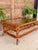 Vintage Brighton Pavilion Scorched Bamboo Coffee Table With Glass Top For Sale - Image 11 of 12