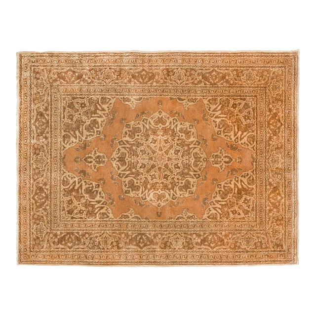 Antique Persian Tabriz Oriental Carpet in Small Size with Central Medallion For Sale