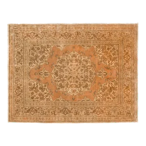 Antique Persian Tabriz Oriental Carpet in Small Size with Central Medallion