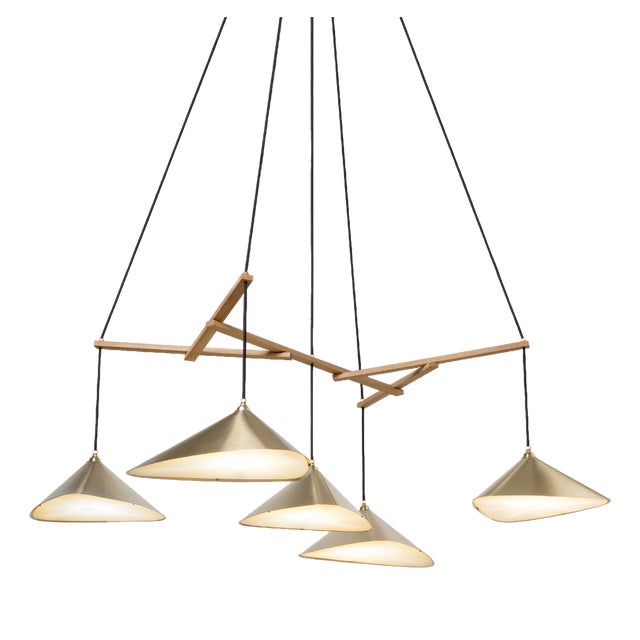 Emily Group of Five Pendant Light in Metallic Tones by Daniel Becker For Sale
