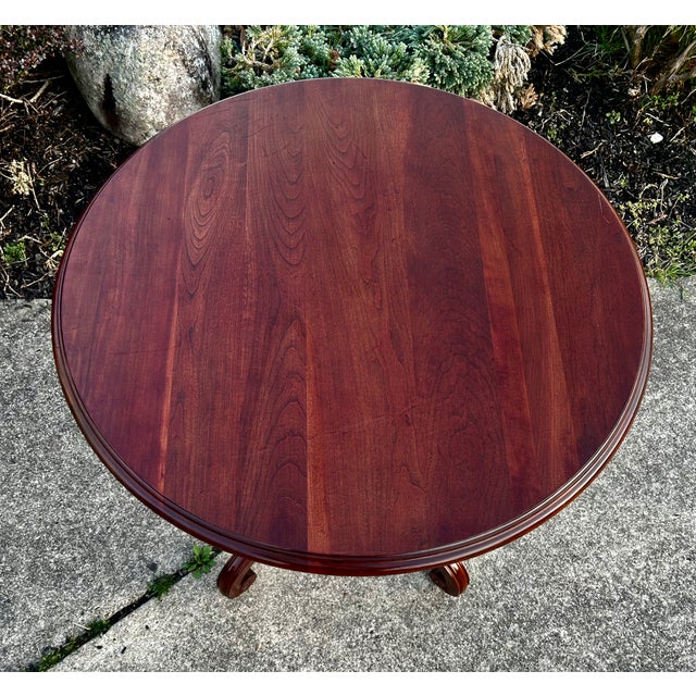 Ethan Allen Vtg. Ethan Allen Georgian Style Pedestal End/Side/Center Table For Sale - Image 4 of 15