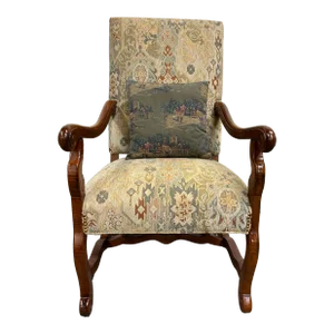 Vintage Parker Southern French Louis XIII Regency Style Library Armchair