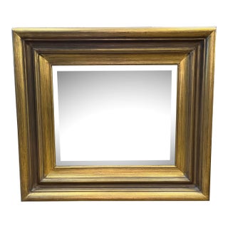 Contemporary Gold Framed Hanging Wall Mirror For Sale