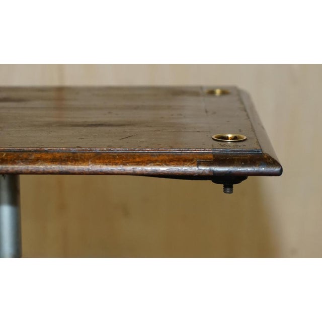 1920s Vintage Height Adjustable Opticians Table on Wheels from Hamblin London Ltd, 1920s For Sale - Image 5 of 18