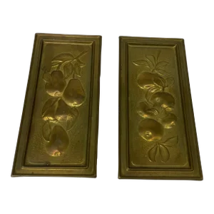 Brass Fruit Plaques - a Pair