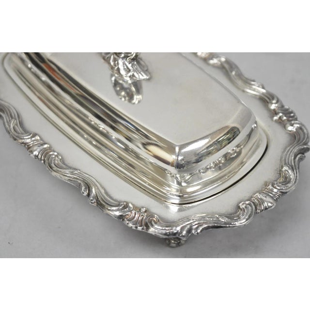 Vintage Fb Rogers 1959 Victorian Silver Plated Footed Covered Butter Dish For Sale In Philadelphia - Image 6 of 14