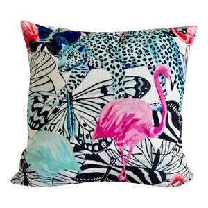 Contemporary It’s a Jungle Out There Tropical Animal Pillow Cover