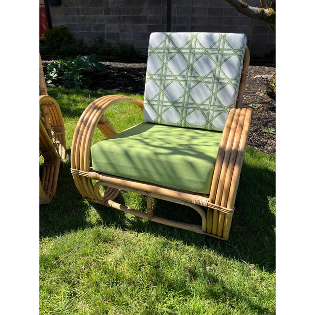 Ficks Reed Offered at a Compelling Value - The "Idea Home" 4-Strand 3/4 Pretzel Rattan Suite (3 Pieces) For Sale - Image 4 of 18