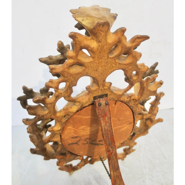 Antique Porcelain Maiden in Gilt Wood Frame Circa 1880s For Sale - Image 10 of 11