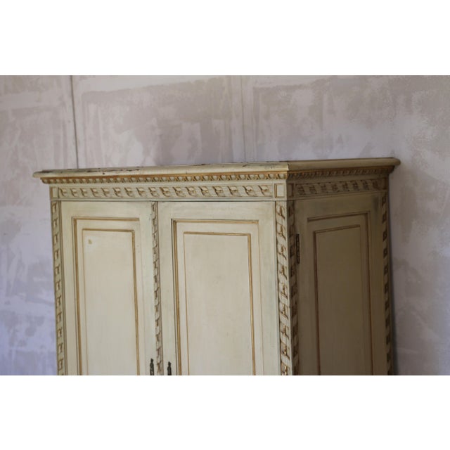 Wood Antique Italian Painted Cabinet With Gold Leaf Accents, Circa 1930s For Sale - Image 7 of 18
