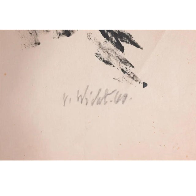 Drawing/Sketching Materials John Von WichtLarge Abstract Expressionist Oil Painting on Rice Paper Modernist John Von Wicht, c.1960's For Sale - Image 7 of 12