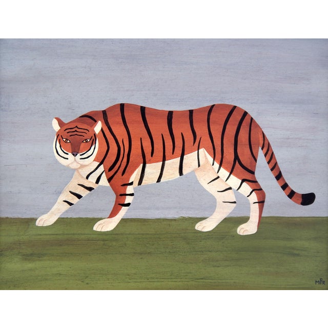 Matt Rix, Bengal Tiger Facing Left, 2000s, Oil on Board For Sale - Image 10 of 13