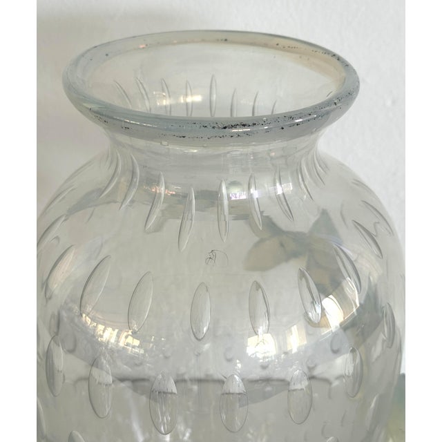 Italian Murano Glass Vase with Air Bubbles and Glass Garland, 1990s For Sale - Image 8 of 18