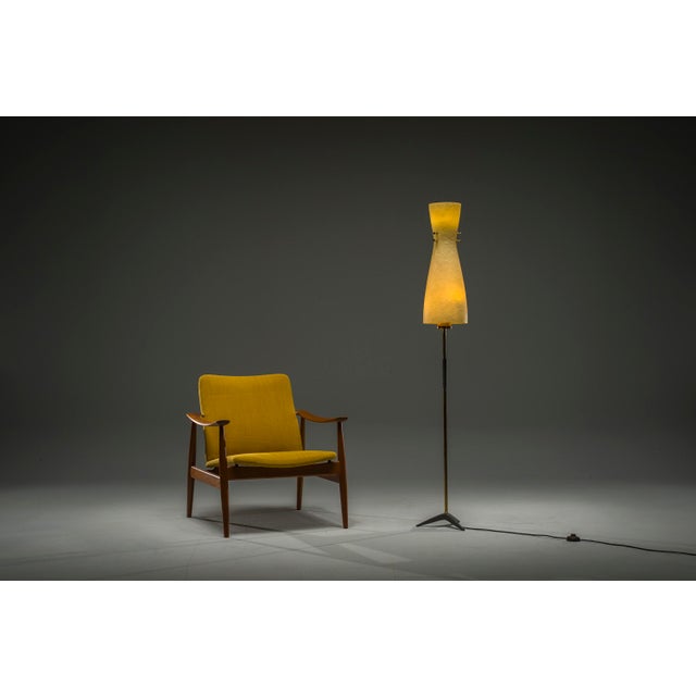 Vintage Floor Filigree Lamp with Fiberglass Shade, Germany, 1950s For Sale - Image 11 of 12