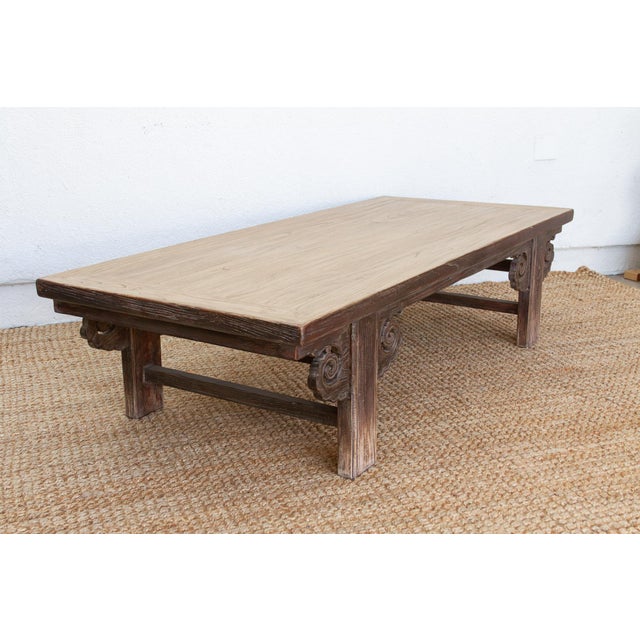 Brown Large Elegant Ming Dynasty Style Coffee Table For Sale - Image 8 of 10