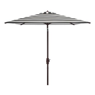 Iris Fashion Line 7.5 Ft Square Umbrella, Black & White Stripe For Sale