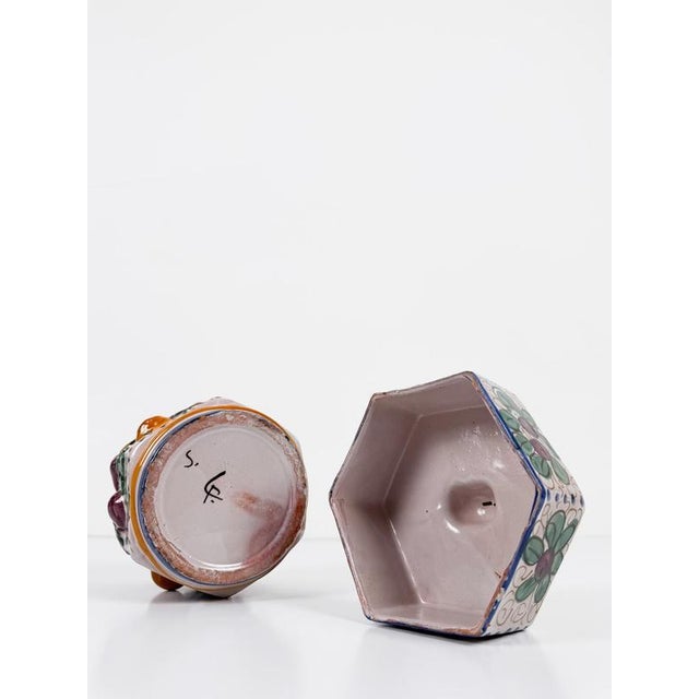 Handcrafted Italian Majolica Ceramic Jar with Fruit Relief Decoration, 30s, 1930s For Sale - Image 12 of 18