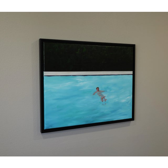 "Simple Swim" Oil Painting on Canvas by Kory Alexander, Framed For Sale - Image 4 of 7