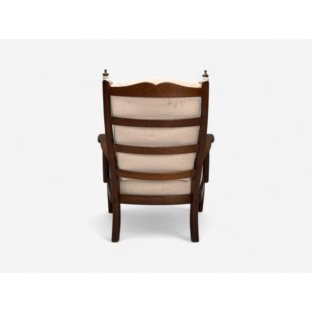 White Dutch Modern, Oak, Fabric, Armchair, Netherlands, 1960s For Sale - Image 8 of 9