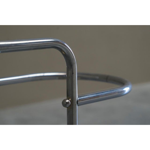 Bauhaus Style Crome Plated Umbrella Stand in Brass, 1950s For Sale - Image 6 of 11